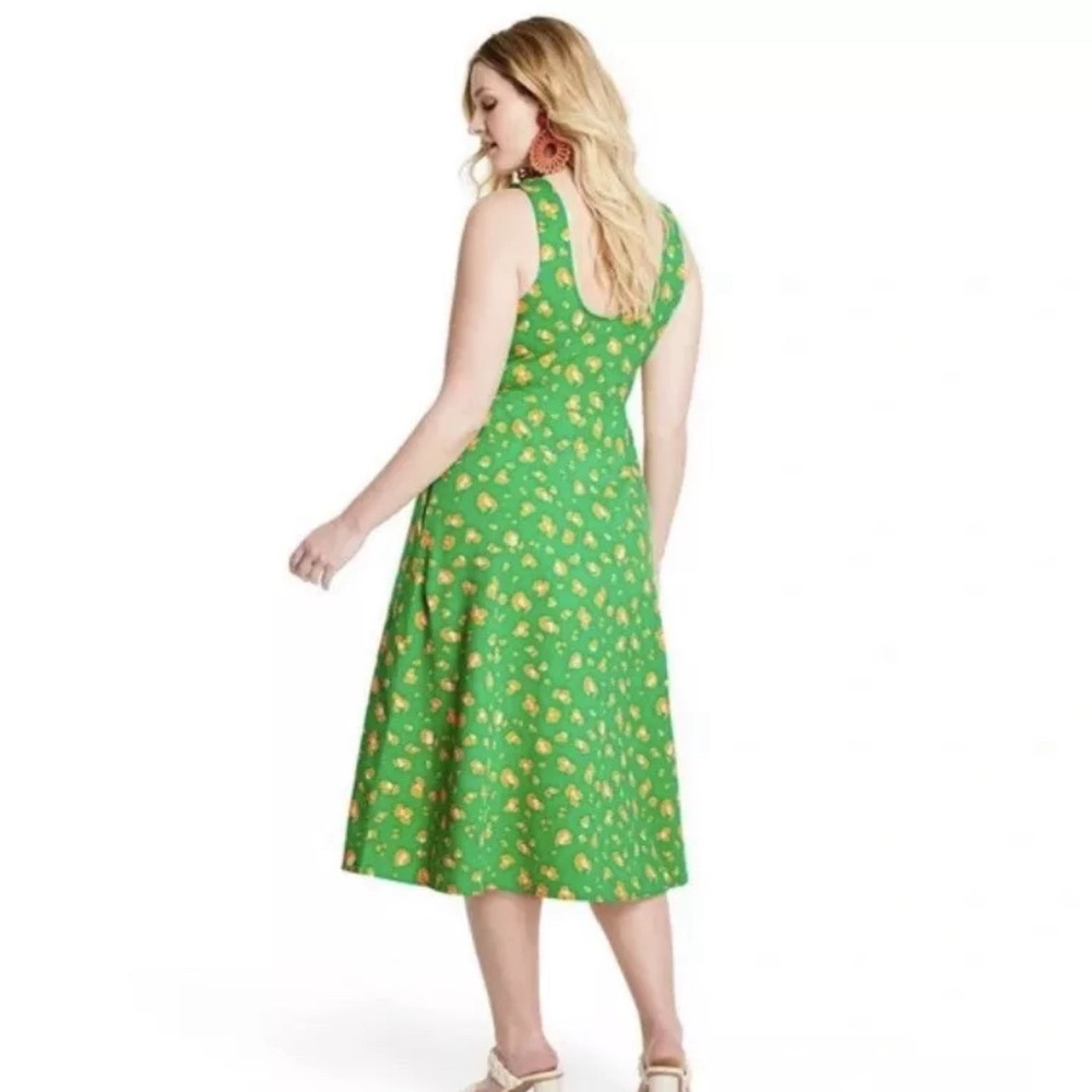 NWT Tabitha Brown X Target -Green Print Knit Tank Midi Dress size M